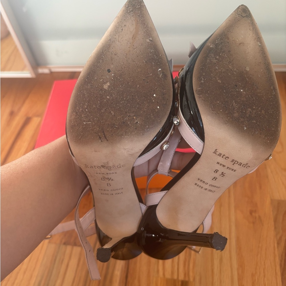 Kate Spade Lydia Black and Cream Studded Heels - Picture 5 of 5